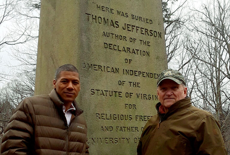 The author, right, and his cousin Shannon LaNier, who anchors CW39's "Morning Dose" in Houston.