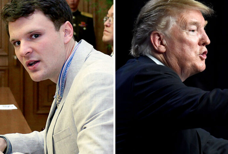 Otto Warmbier; Donald Trump (AP/Kim Kwang Hyon/Susan Wals)