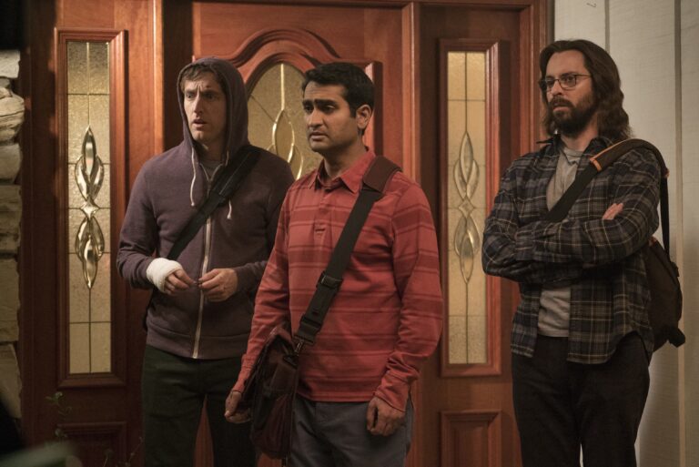 Thomas Middleditch, Kumail Nanjiani, Martin Starr in "Silicon Valley" (Ali Paige Goldstein/HBO)