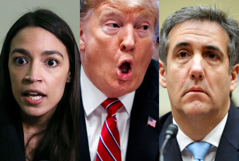 Alexandria Ocasio-Cortez; Donald Trump; Michael Cohen (AP/Getty)