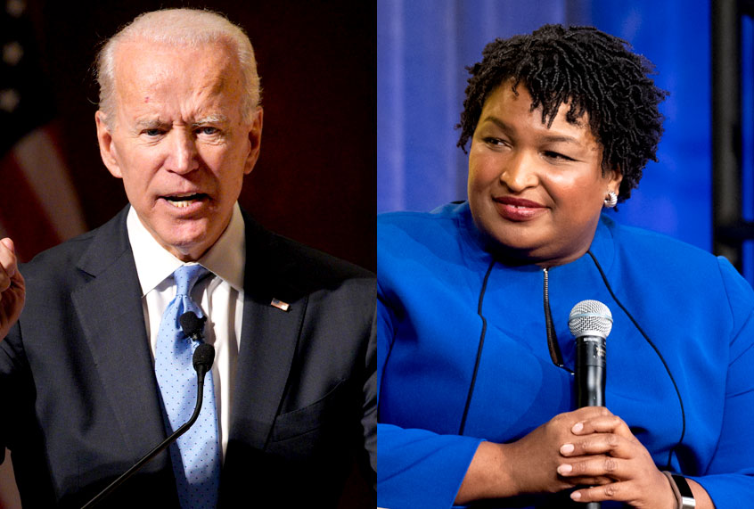 Joe Biden; Stacey Abrams (AP/Nati Harnik/Emma McIntyre)