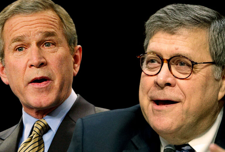 George W. Bush; William Barr (AP/Salon)