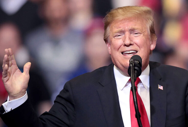 Donald Trump speaks to supporters during a rally at the Van Andel Arena on March 28, 2019 in Grand Rapids, Michigan. (Getty/Scott Olson)