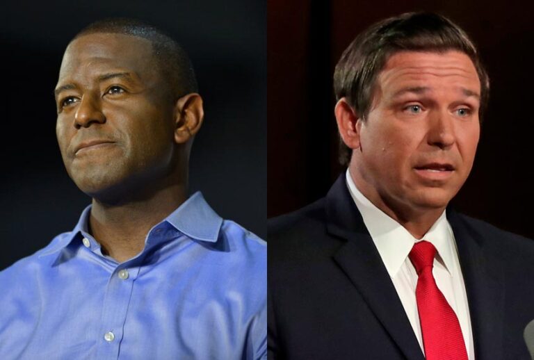 Andrew Gillum; Ron DeSantis (AP/MediaPunch/John Raoux)