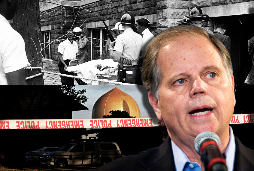 Birmingham bombing, 1963; Masjid Al Noor mosque in Christchurch shooting, 2019. (AP/Getty/Salon)