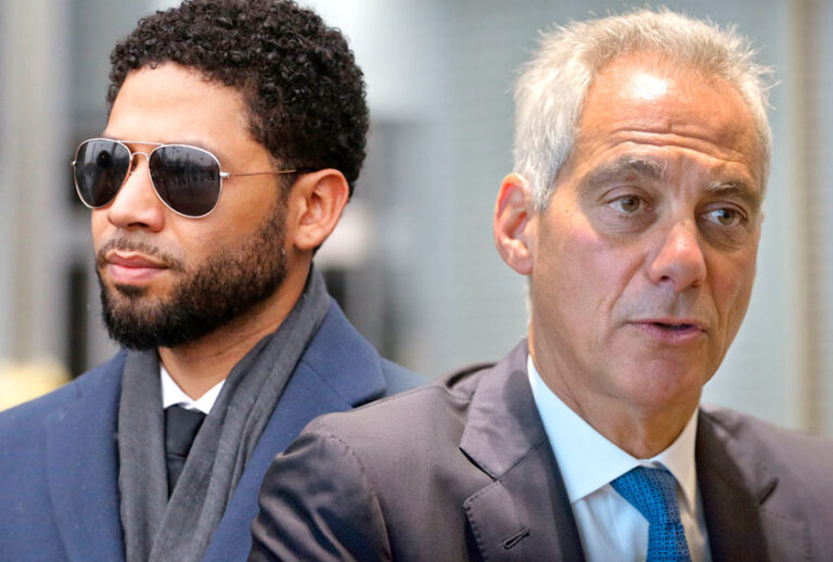 Jussie Smollett; Chicago Mayor Rahm Emanuel (Getty/Nuccio DiNuzzo/AP/Mark Schiefelbein)