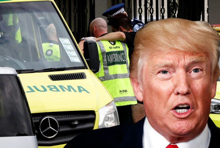 Police and ambulance staff help a wounded man from outside a mosque in central Christchurch, New Zealand, Friday, March 15, 2019. (AP/Salon)