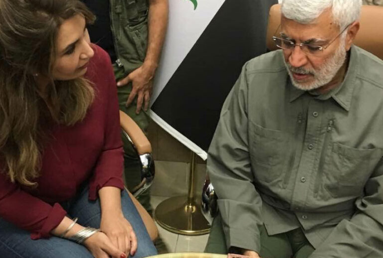 Abu Mahdi al-Muhandis, deputy leader of Iraq's Hashd al-Shaabi or Popular Mobilization Units (PMUs), Iraqi paramilitary forces created to defeat ISIS. The US describes Muhandis as "an advisor to (IRGC Quds Force Commander) Qassem Suleimani."  Photo taken in Baghdad, Iraq in December 2017.