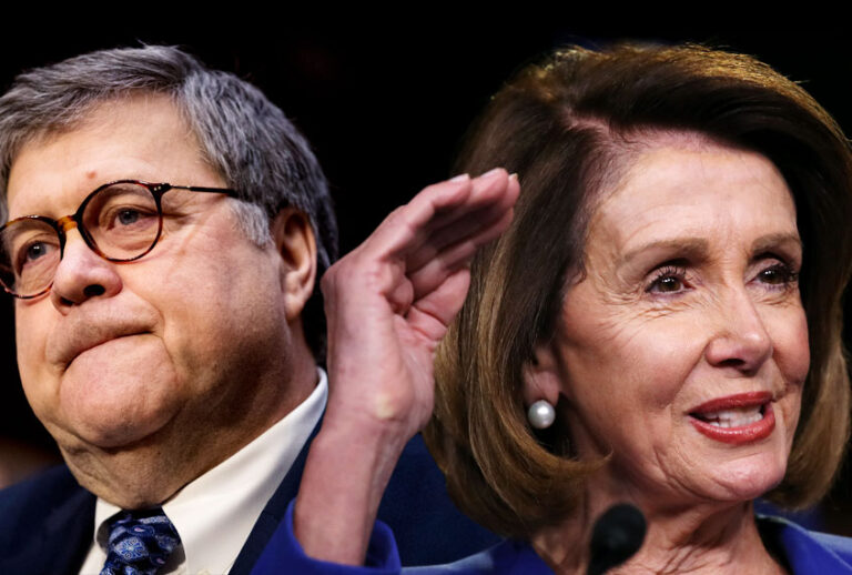 William Barr; Nancy Pelosi (AP/Getty/Salon)