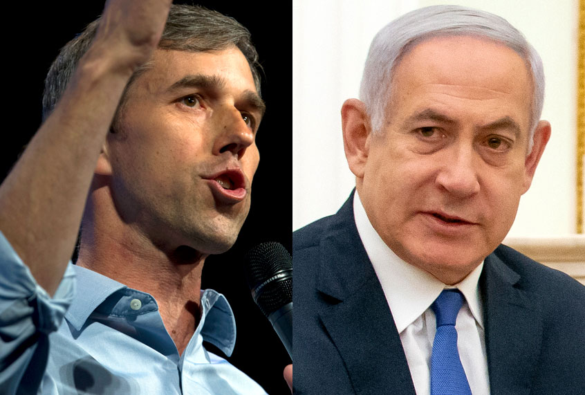 Beto O'Rourke; Benjamin Netanyahu (AP/Jose Luis Magana/Getty/Alexander Zemlianichenko)