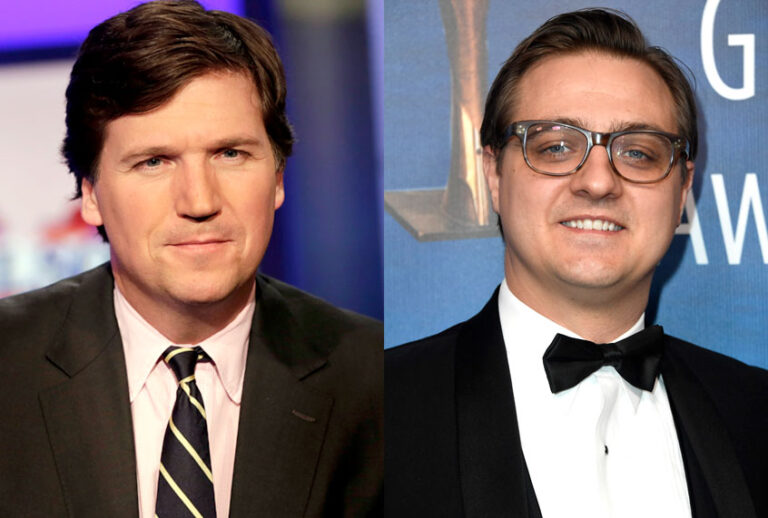 Tucker Carlson; Chris Hayes (AP/Richard Drew/Getty/Frazer Harrison)