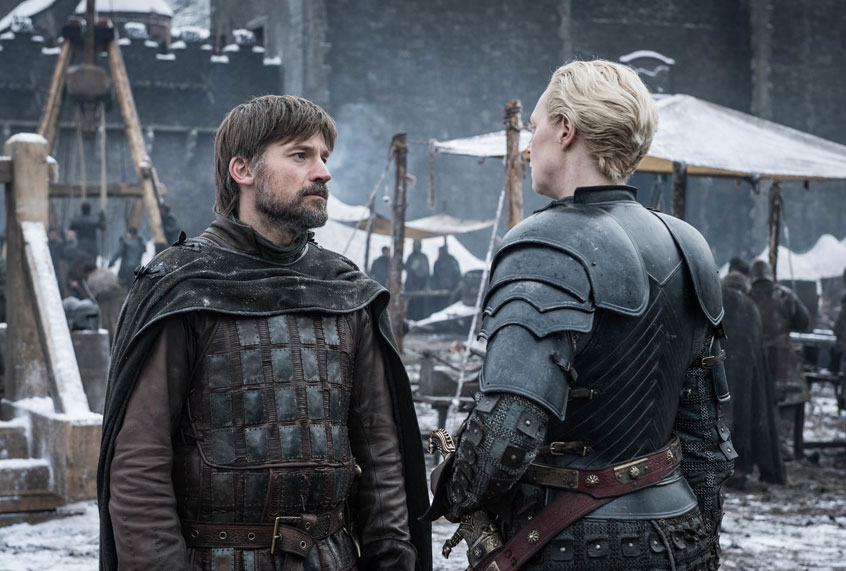 Nikolaj Coster-Waldau and Gwendoline Christie in "Game of Thrones" (Helen Sloan/HBO)