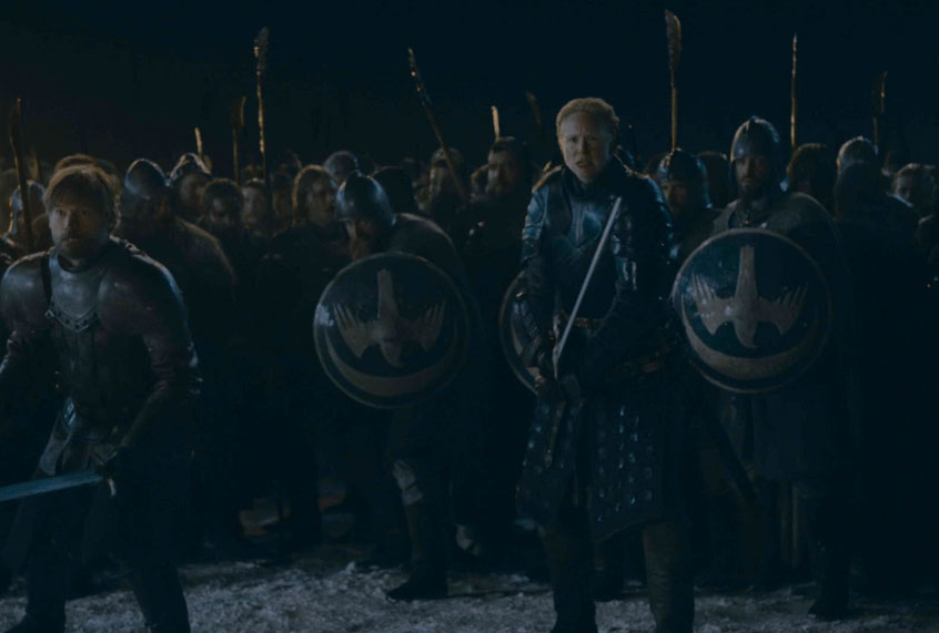 Nikolaj Coster-Waldau as Jaime Lannister
and Gwendoline Christie as Brienne of Tarth in "Game of Thrones" (Courtesy of HBO)