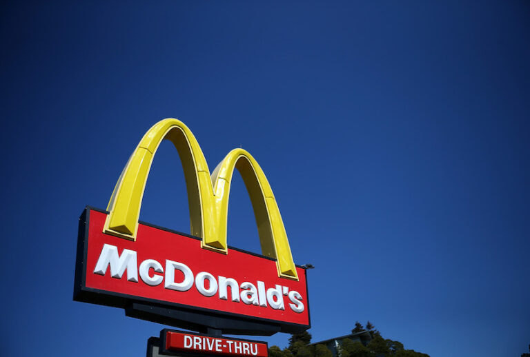 A sign is posted in front of a McDonald's restaurant on March 12, 2013 in Mill Valley, California (Justin Sullivan/Getty Images)