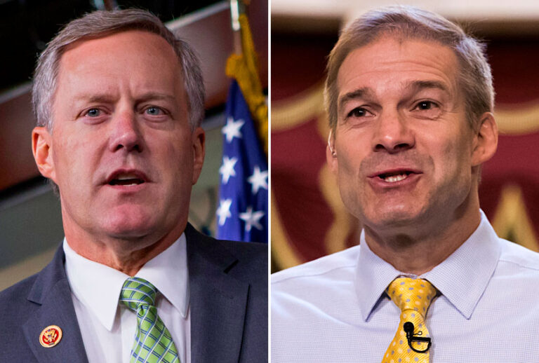 Rep. Mark Meadows (R-NC); Rep. Jim Jordan (R-OH) (AP/J. Scott Applewhite)