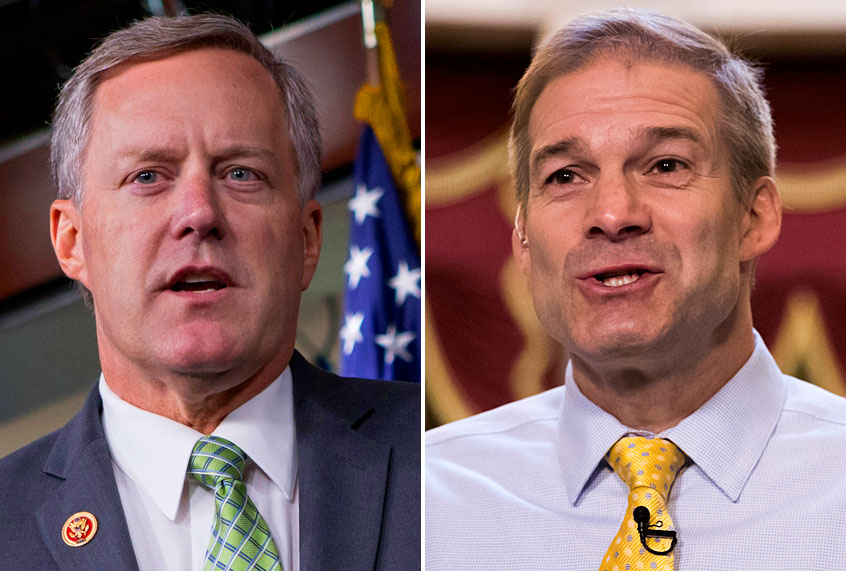 Rep. Mark Meadows (R-NC); Rep. Jim Jordan (R-OH) (AP/J. Scott Applewhite)
