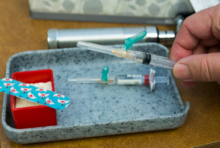 A single-dose of the measles-mumps-rubella virus vaccine (AP/Damian Dovarganes)