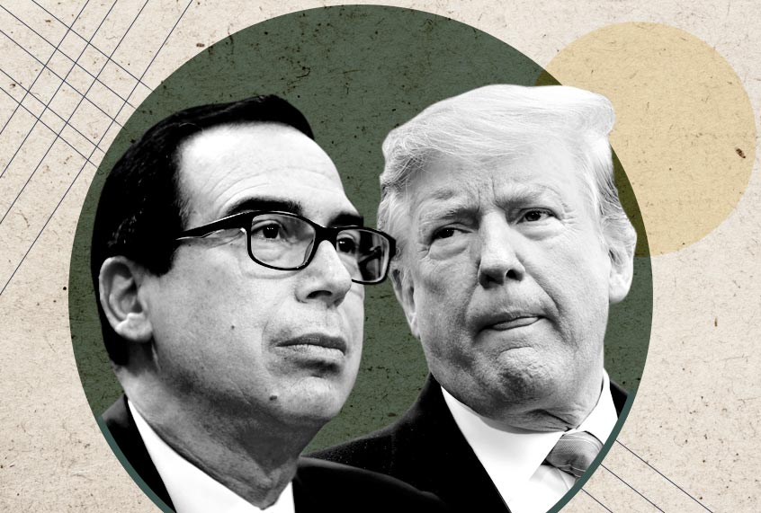 Treasury Secretary Steven Mnuchin; President Donald Trump (AP/Getty/Salon)