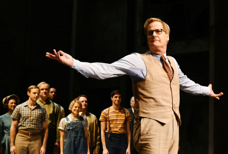 Jeff Daniels takes a bow during curtain call after the opening night performance of 'To Kill A Mocking Bird' at the Shubert Theatre on December 13, 2018 in New York City. (Slaven Vlasic/Getty Images for 'To Kill A Mockingbird')