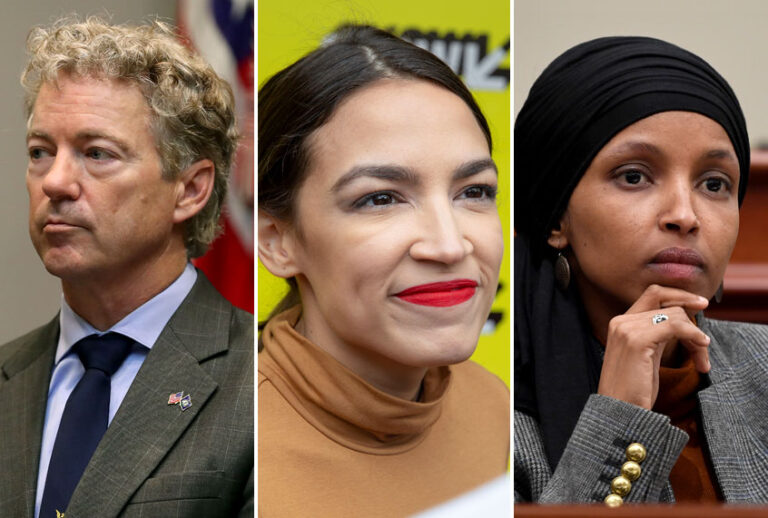 Rand Paul; Alexandria Ocasio-Cortez; Ilhan Omar (Getty/Mark Wilson/Suzanne Cordeiro/AP/Susan Walsh)