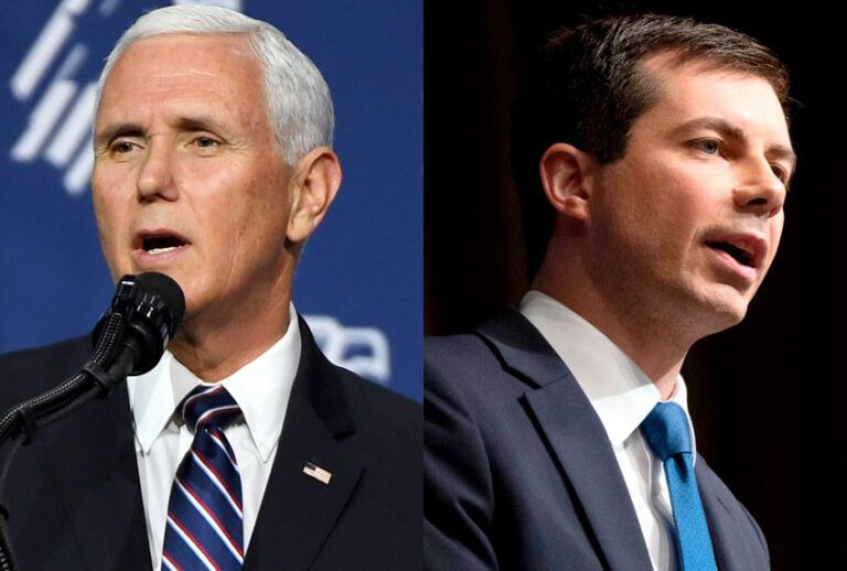 Mike Pence; Pete Buttigieg (Getty/Ethan Miller/Don Emmert)