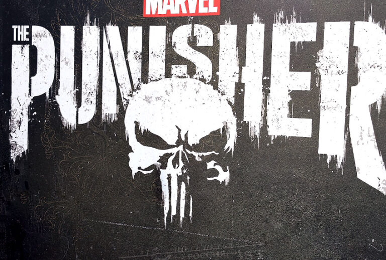The Punisher skull and logo from tMarvel's "The Punisher" (Getty/Gregg DeGuire)