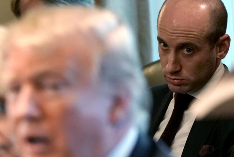 Stephen Miller looks on as Donald Trump hosts a round-table discussion on border security and safe communities on January 11, 2019 in Washington, DC. (Getty/Alex Wong)