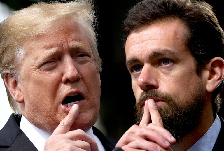 Donald Trump; Jack Dorsey (Getty/AP/Salon)