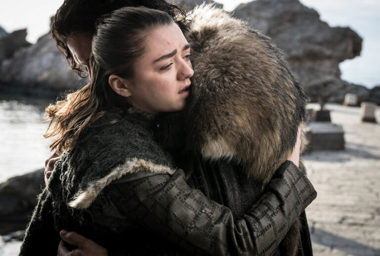 Maisie Williams as Arya Stark and Kit Harington as Jon Snow in "Game of Thrones" (Helen Sloan/HBO)