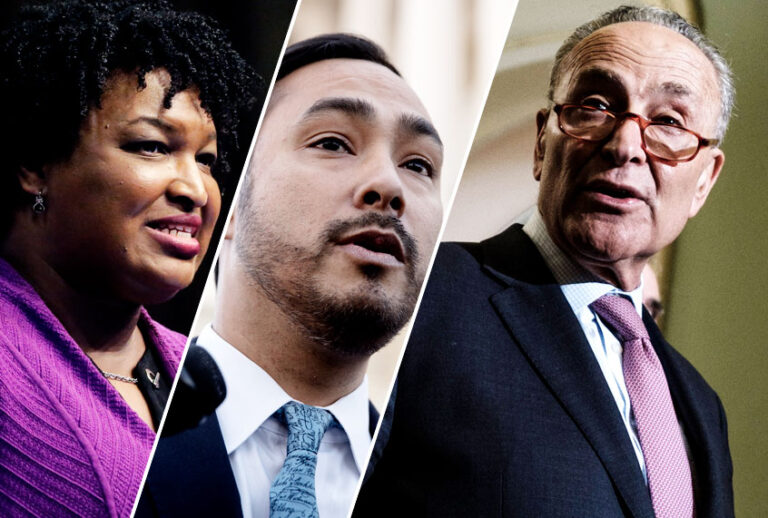 Stacey Abrams; Joaquin Castro; Chuck Schumer (AP/Getty/Salon)