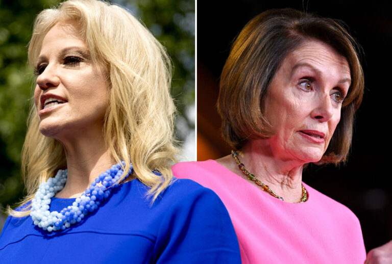 Counselor to the President Kellyanne Conway; House Speaker Nancy Pelosi (AP/Getty/Salon)