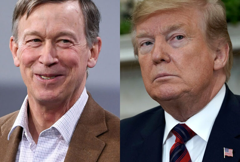 Democratic presidential candidate former Colorado Gov. John Hickenlooper; President Donald Trump (Getty/Ethan Miller/Alex Wong)