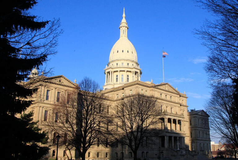 The Michigan state capitol building is seen in Lansing, Michigan. (AP/Carlos Osorio)