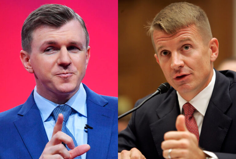 James O'Keefe; Erik Prince (Getty/Mandel Ngan/AP/Susan Walsh)