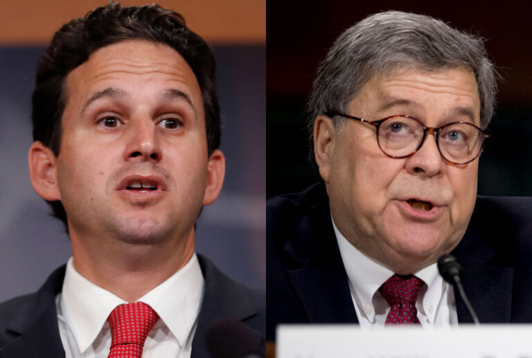 Brian Schatz; William Barr (AP/Carolyn Kaster/Andrew Harnik)