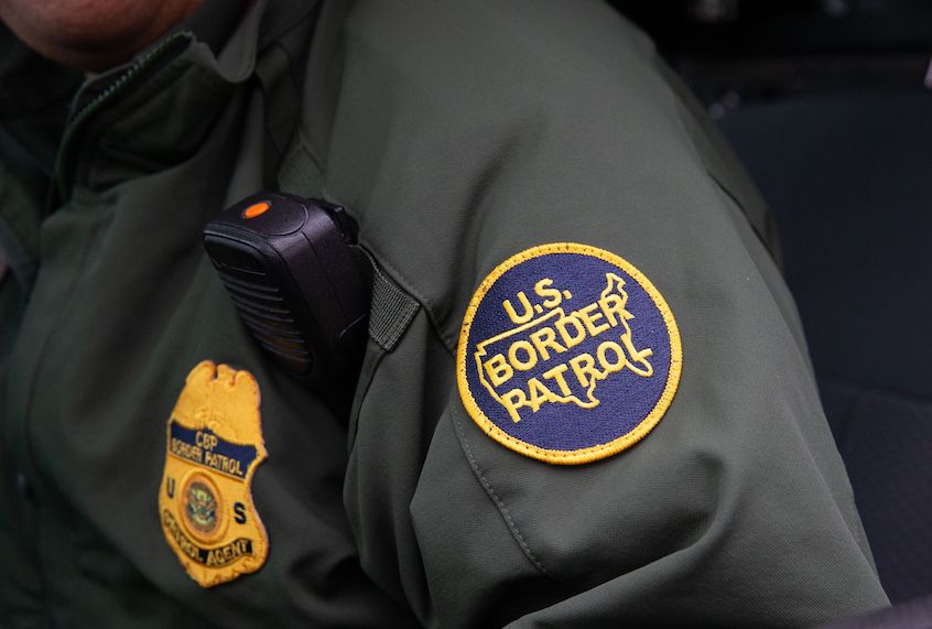This photo shows a US Border Patrol patch on a border agent's uniform in McAllen, Texas, on January 15, 2019. (Suzanne Cordeiro/Afp/getty Images)