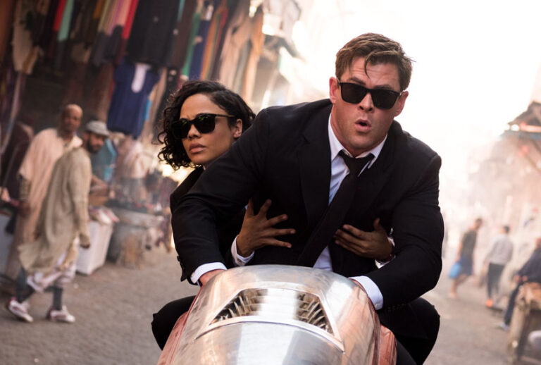 Tessa Thompson and Chris Hemsworth in "Men in Black: International" (Giles Keyte)