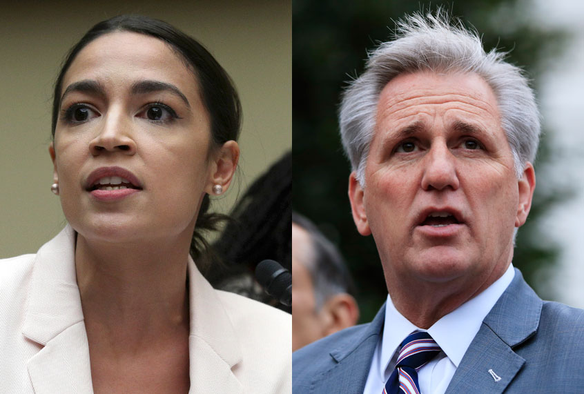 Rep. Alexandria Ocasio-Cortez (D-NY); Rep. Kevin McCarthy (R-CA) (Getty/Alex Wong/AP/Manuel Balce Ceneta)