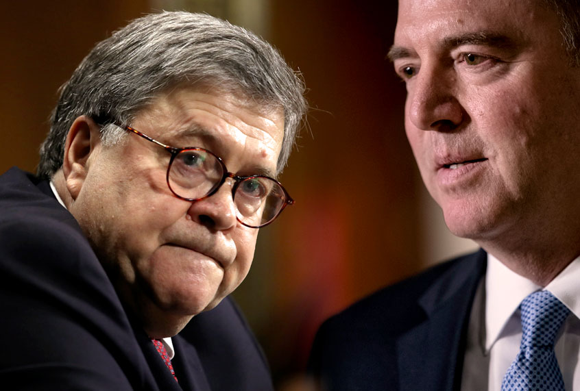 William Barr; Adam Schiff (Getty/AP/Salon)