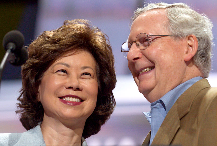 Elaine Chao; Mitch McConnell (Getty/Jeff Swensen)