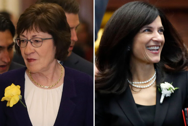 Susan Collins; Sara Gideon (Getty/Mark Wilson/AP/Robert F. Bukaty)