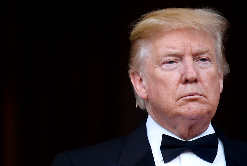 President Donald Trump poses ahead of a dinner at Winfield House for Prince Charles, Prince of Wales and Camilla, Duchess of Cornwall, during their state visit on June 04, 2019 in London, England. (Getty/Peter Summers)