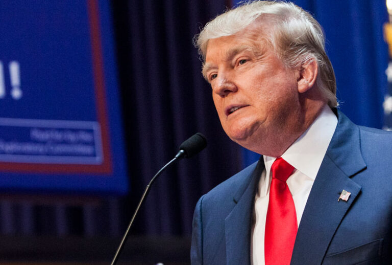 Donald Trump gives a speech as he announces his candidacy for the U.S. presidency at Trump Tower on June 16, 2015 in New York City. (Getty/Christopher Gregory)