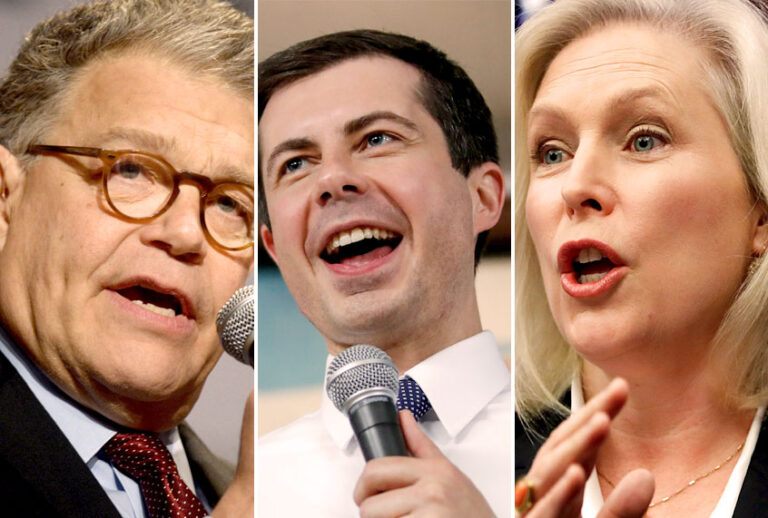Al Franken; South Bend Mayor Pete Buttigieg; Sen. Kirsten Gillibrand (D-NY) (AP/Dennis Van Tine/Jacquelyn Martin/Getty/Kamil Krzaczynski)