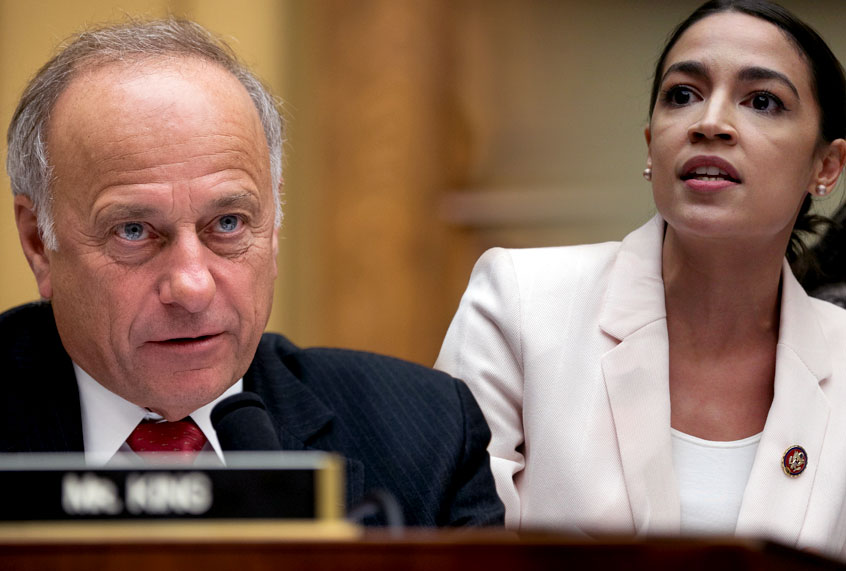 Rep. Steve King (R-IA); Rep. Alexandria Ocasio-Cortez (D-NY) (Getty/Saon)