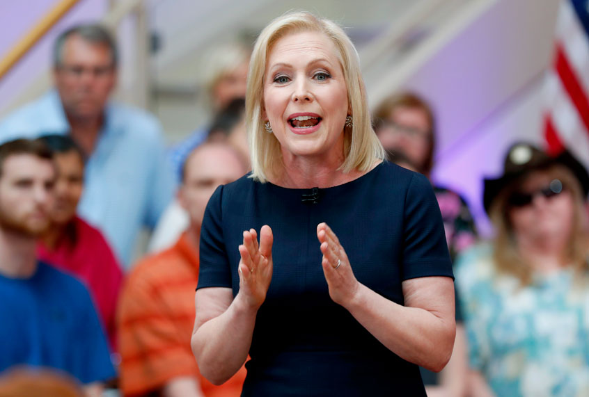 Democratic presidential candidate Sen. Kirsten Gillibrand speaks during a FOX News town hall, Sunday, June 2, 2019, in Dubuque, Iowa. (AP/Charlie Neibergall)