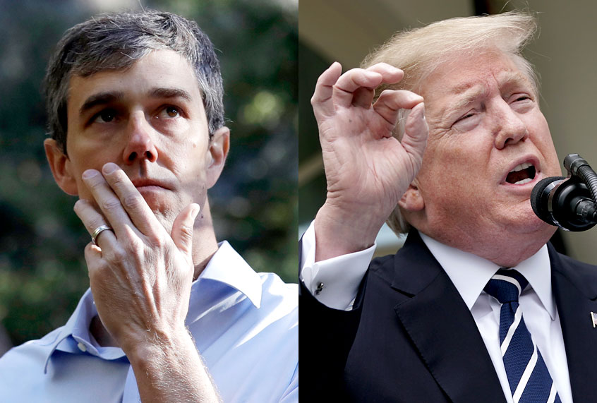 Beto O'Rourke; Donald Trump (AP/Marcio Jose Sanchez/Getty/Chip Somodevilla)