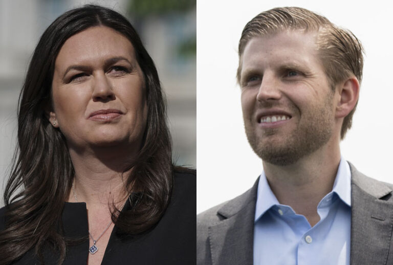 Sarah Huckabee Sanders; Eric Trump (Getty/Chip Somodevilla/Drew Angerer)