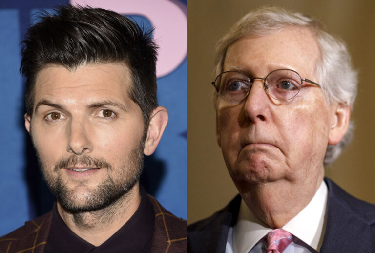 Adam Scott; Mitch McConnell (AP/Evan Agostini/Getty/Tom Brenner)