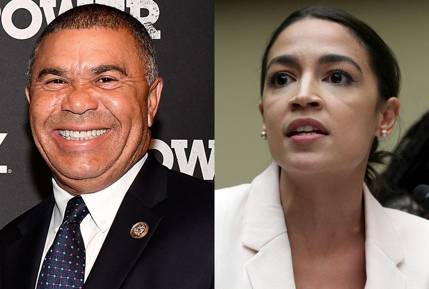 Rep. Alexandria Ocasio-Cortez (D-NY); Rep. William Lacy Clay (D-MO) (Getty/Alex Wong/Larry French)